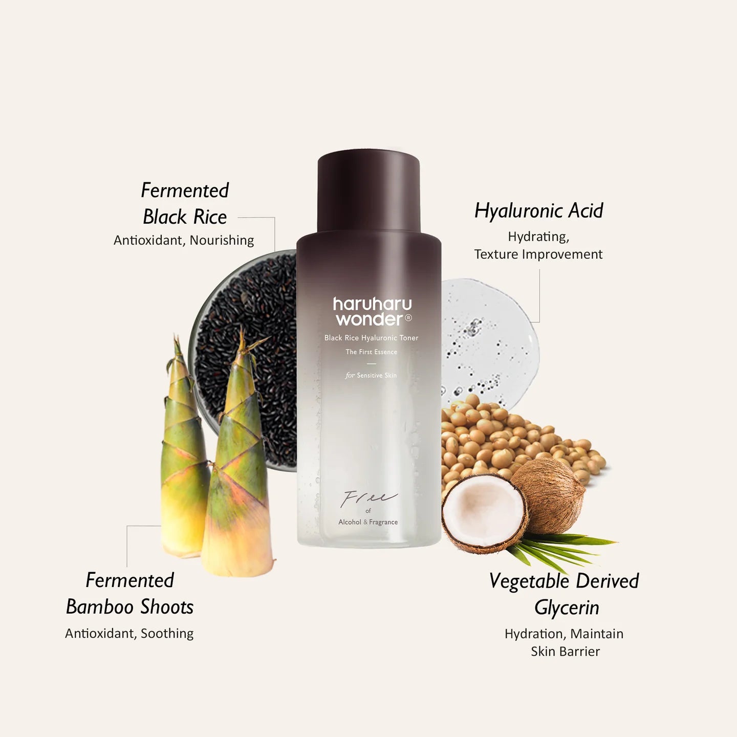 [HARUHARU WONDER] BLACK RICE HYALURONIC TONER - 150ML