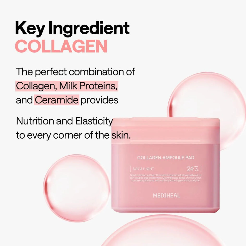 [MEDIHEAL] COLLAGEN AMPOULE PAD - 100 PADS