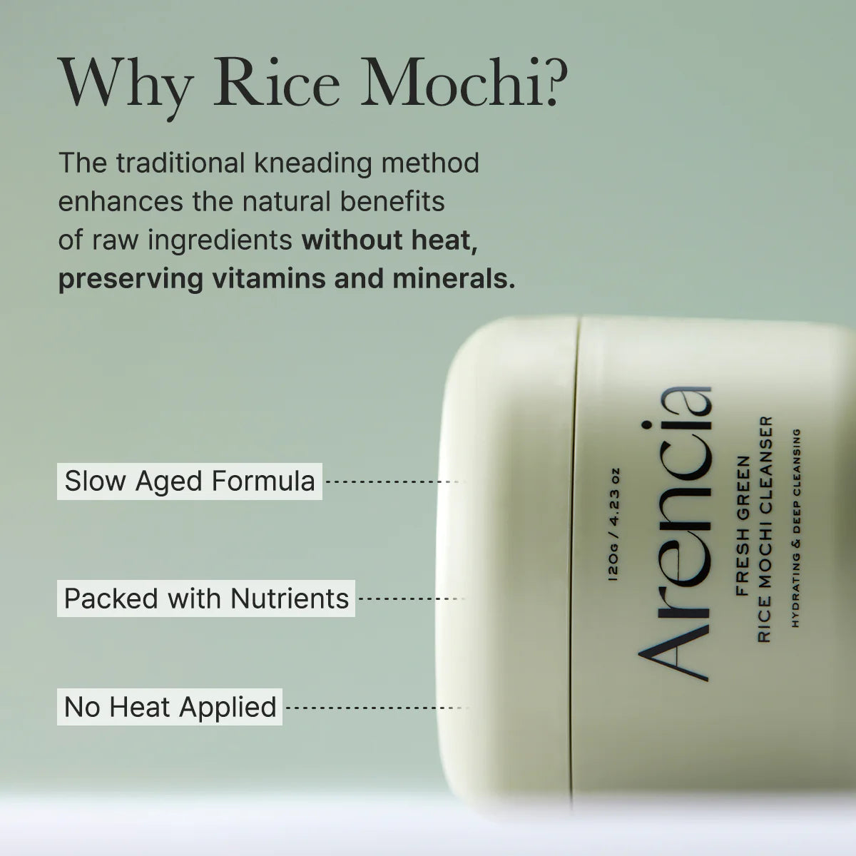 [ARENCIA] FRESH GREEN RICE MOCHI CLEANSER - 120G