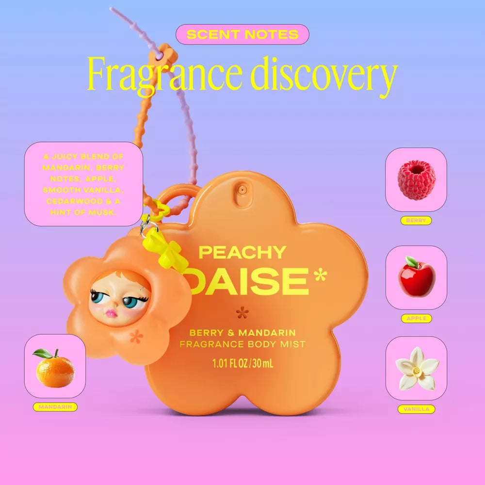 [DAISE] Mini Peachy Body Mist + Dollface Charm - 1.01 fl oz