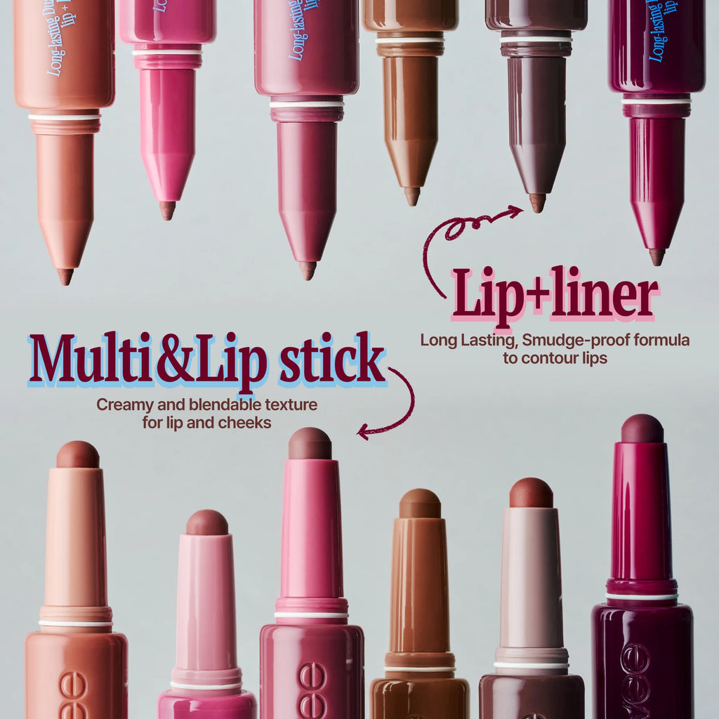 [FWEE] Long-Lasting Dual Coloring Stick Lip+Liner