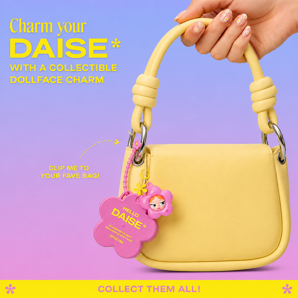 [DAISE] Mini Hello Body Mist + Dollface Charm - 1.01 fl oz